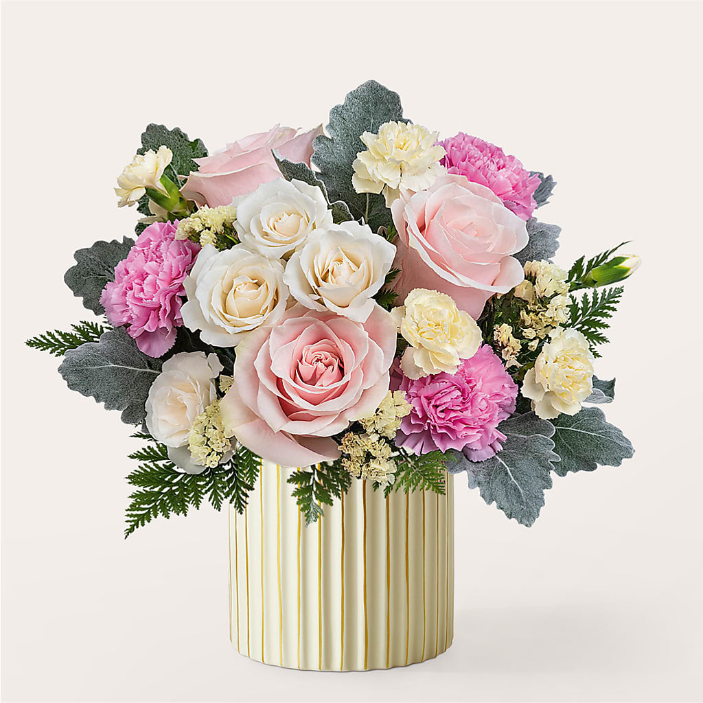 Blissful Moments Bouquet with Ivory Vase – Nayitas Rva Flowers, Richmond VA