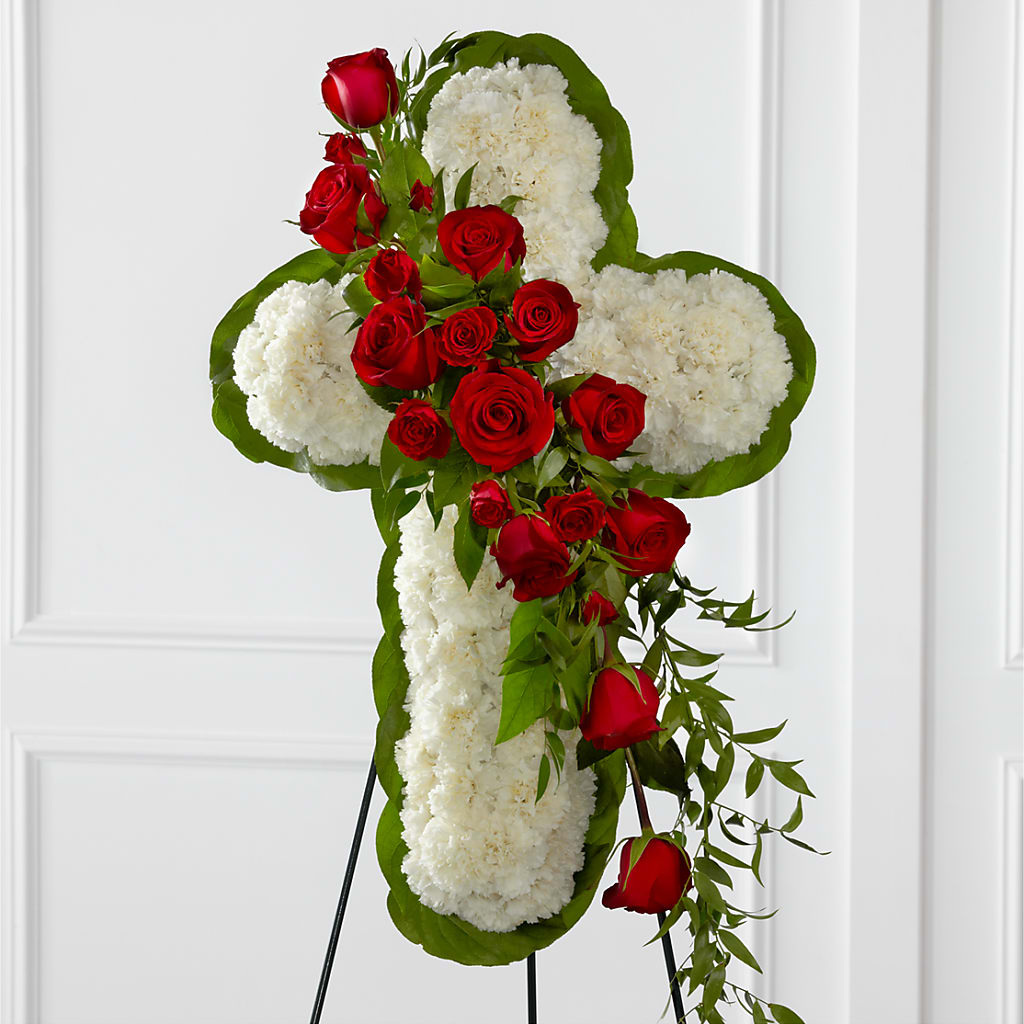 Floral Cross Easel – Nayitas Rva Flowers, Richmond VA