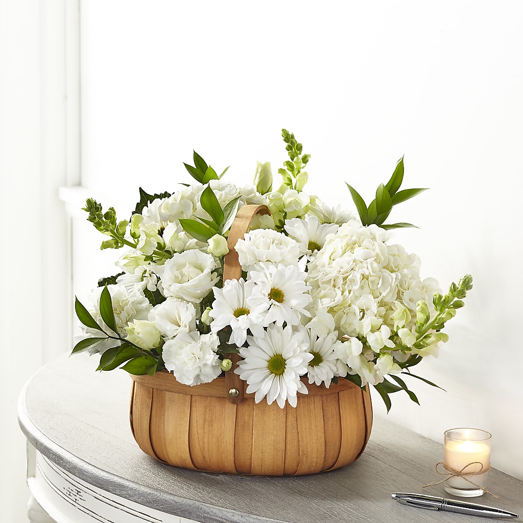 Pure Ivory Basket – Nayitas Rva Flowers, Richmond VA
