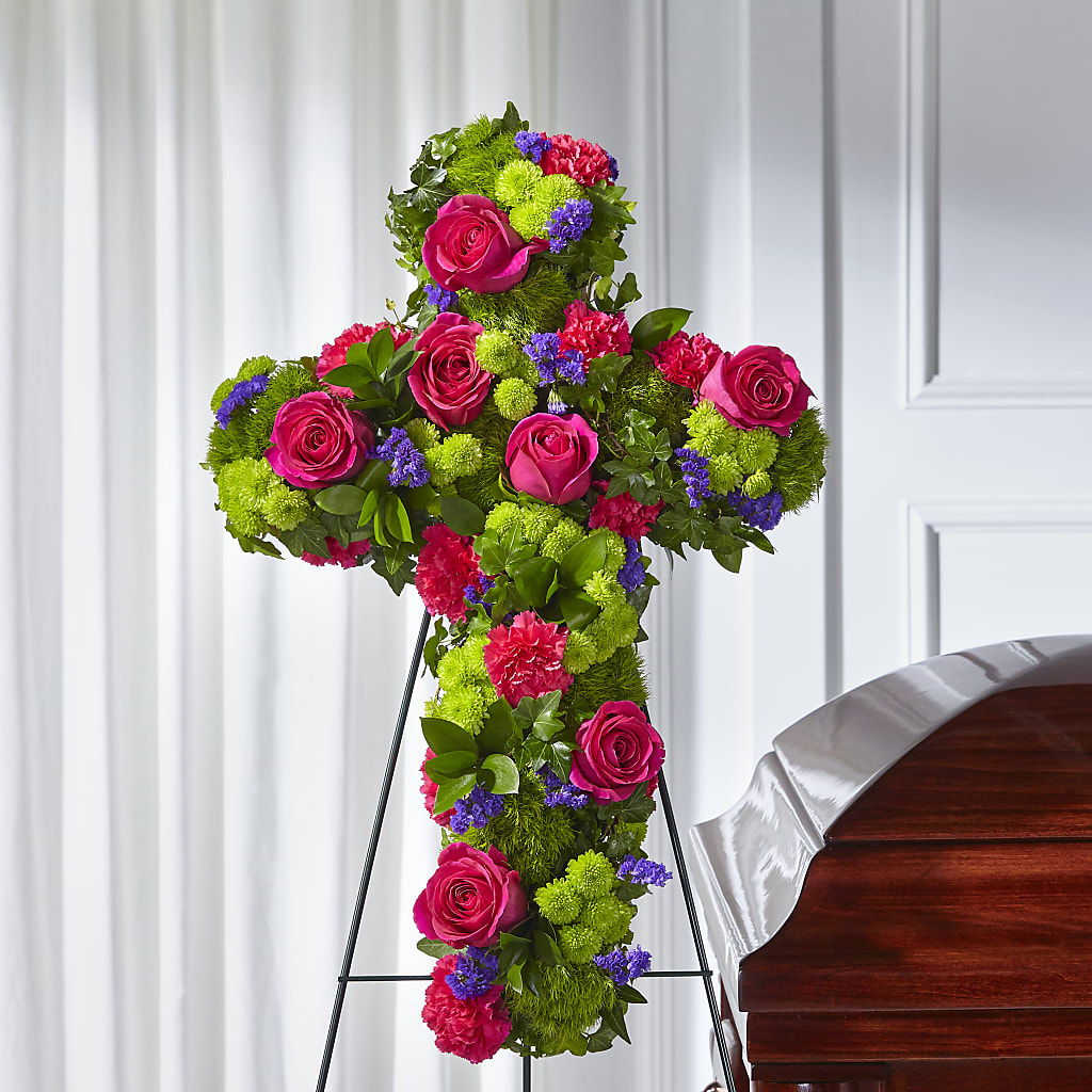 Tribute Rose Floral Cross – Nayitas Rva Flowers, Richmond VA