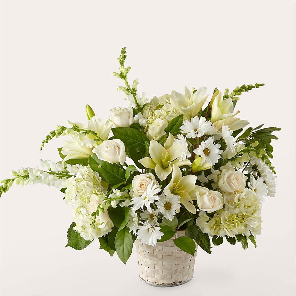 Ivory Elegance Floral Basket – Nayitas Rva Flowers, Richmond VA