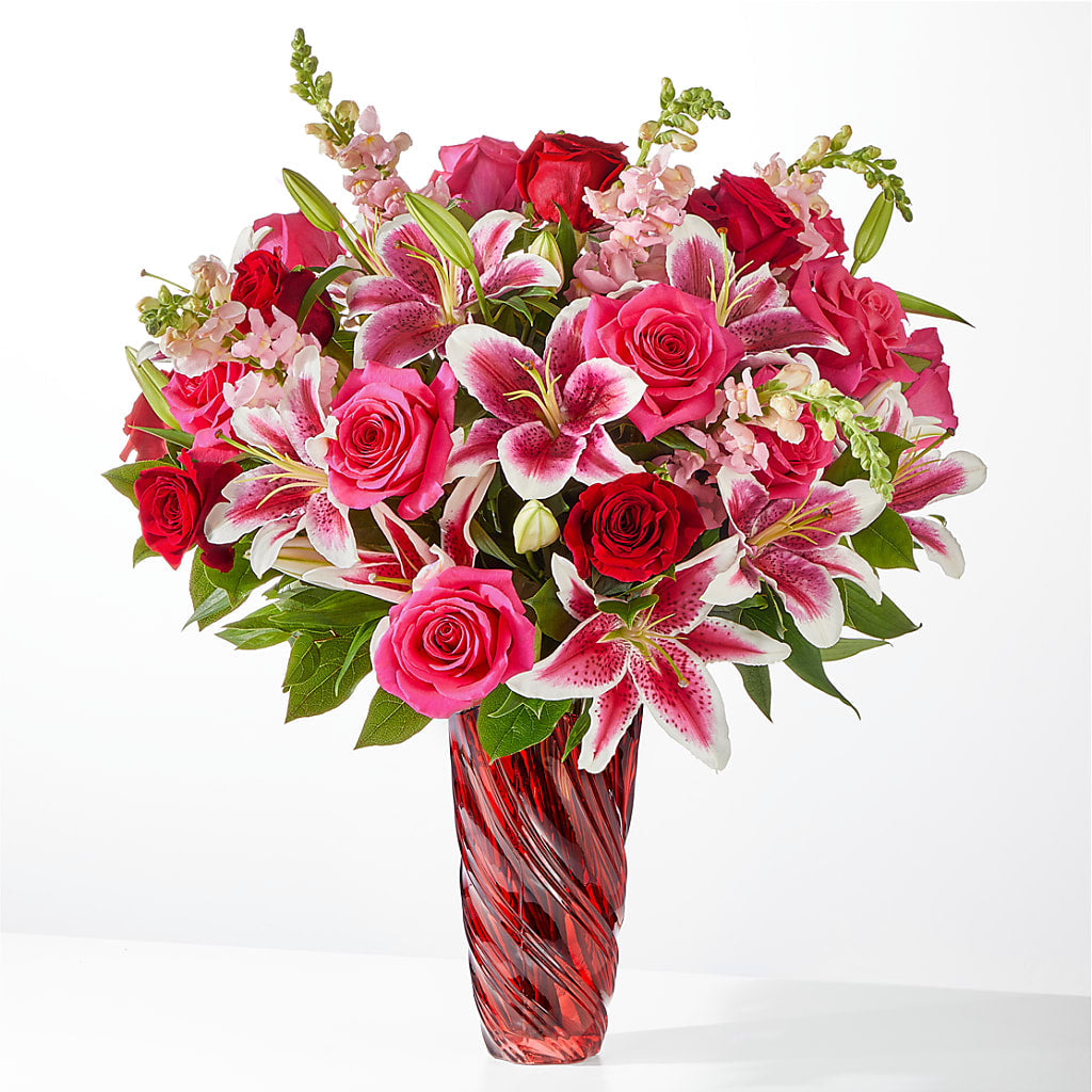 Always You Bouquet with Luxe Swirl Vase – Nayitas Rva Flowers, Richmond VA