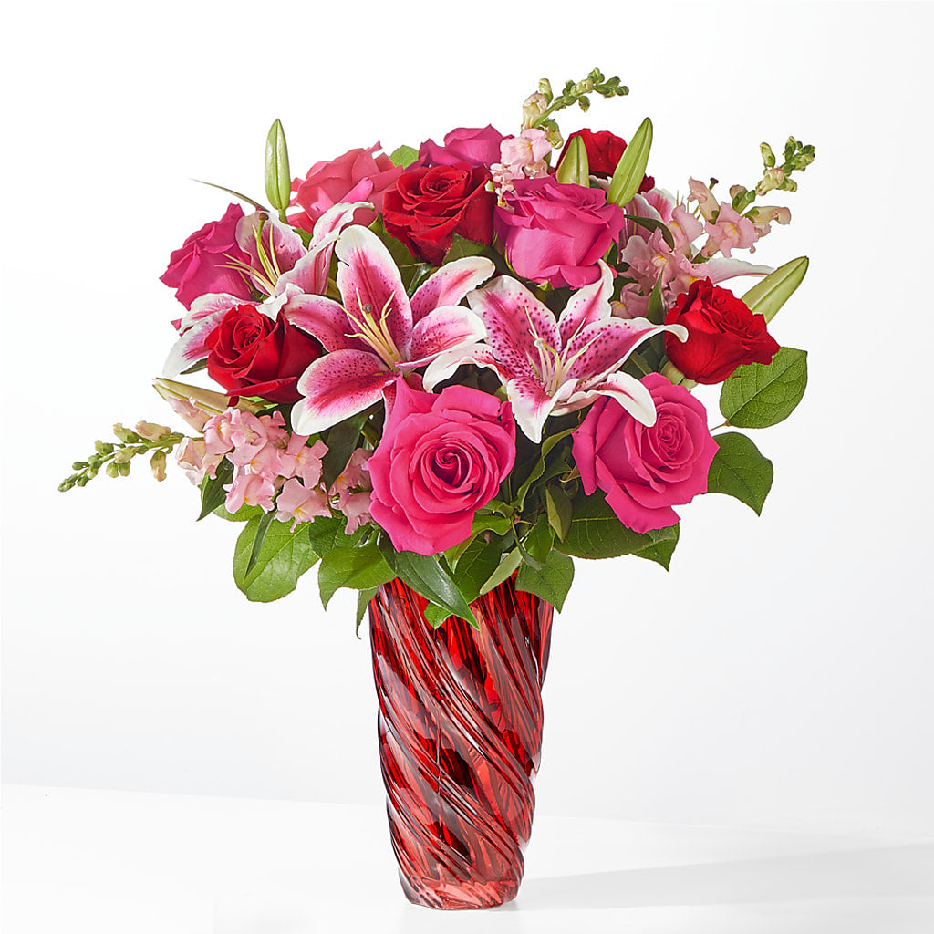 Always You Bouquet with Luxe Swirl Vase – Nayitas Rva Flowers, Richmond VA