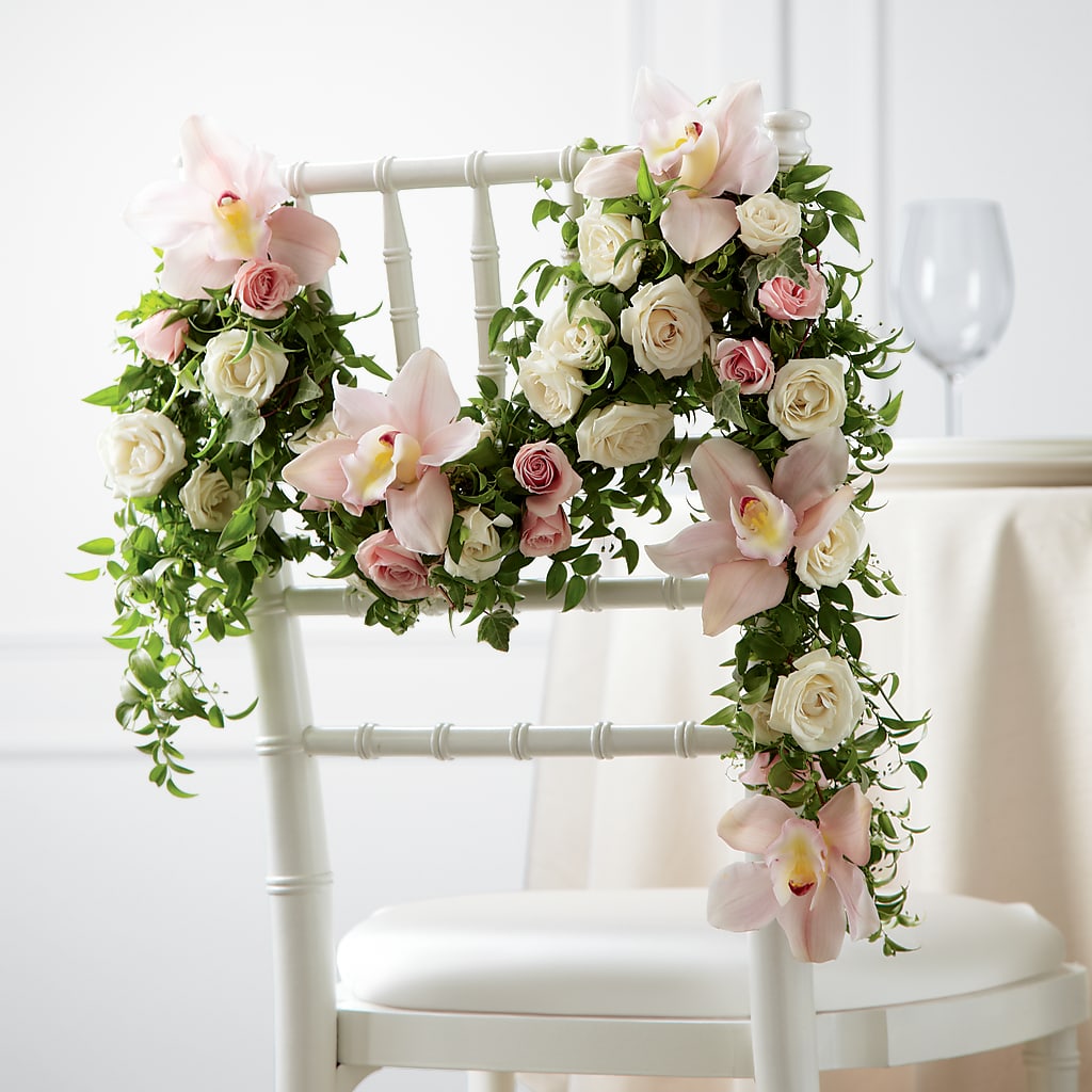 Orchid Rose Chair Décor – Nayitas Rva Flowers, Richmond VA