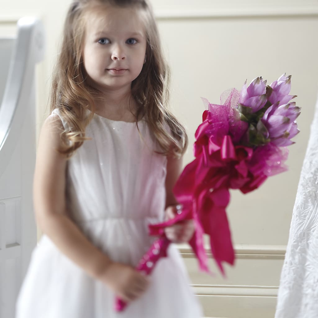 Sparkle Pink Flower Girl Bouquet – Nayitas Rva Flowers, Richmond VA