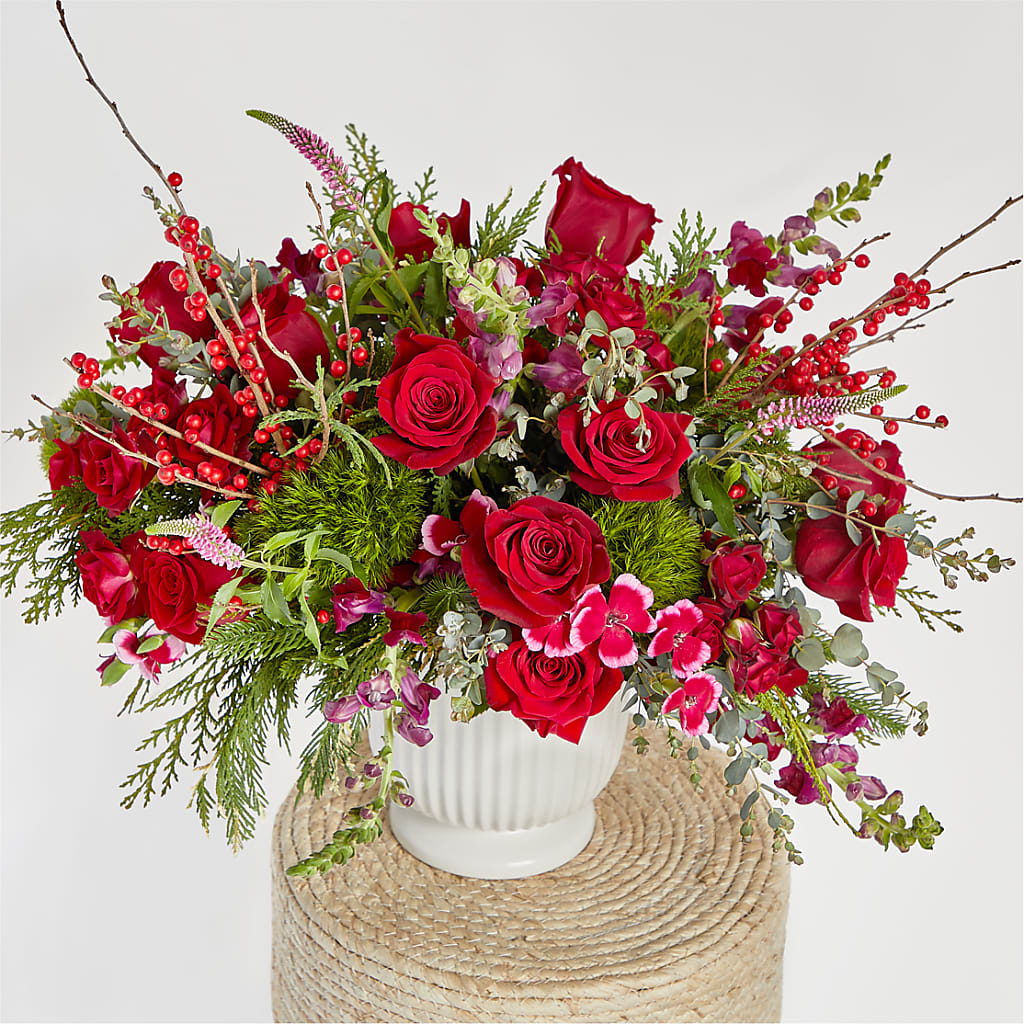 Big Red Bow Bouquet –  Nayitas Rva Flowers, Richmond VA