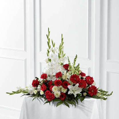 Crimson & White Arrangement –  Nayitas Rva Flowers, Richmond VA