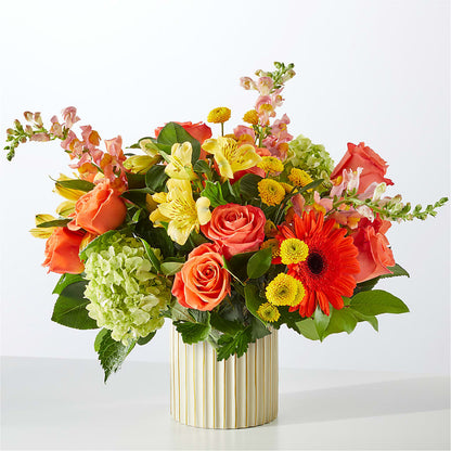 Autumn Sunshine Bouquet with Ivory Vase –  Nayitas Rva Flowers, Richmond VA