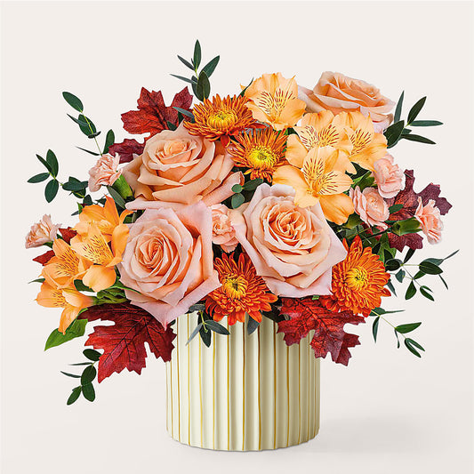 Spiced Latte Bouquet with Ivory Vase –  Nayitas Rva Flowers, Richmond VA