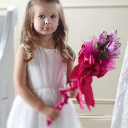 Sparkle Pink Flower Girl Bouquet –  Nayitas Rva Flowers, Richmond VA